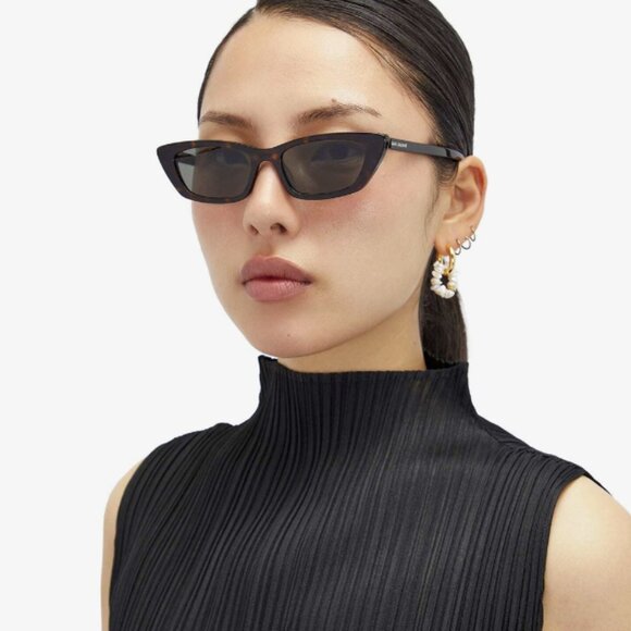 NEW SAINT LAURENT SUNGLASSES, BLACK CAT EYE WOMEN SUNGLASSES SAINT LAURENT - Picture 1 of 5